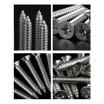 

800Pcs Stainless Steel Self Tapping Screw Assortment Kit Lock Nut Wood Thread N