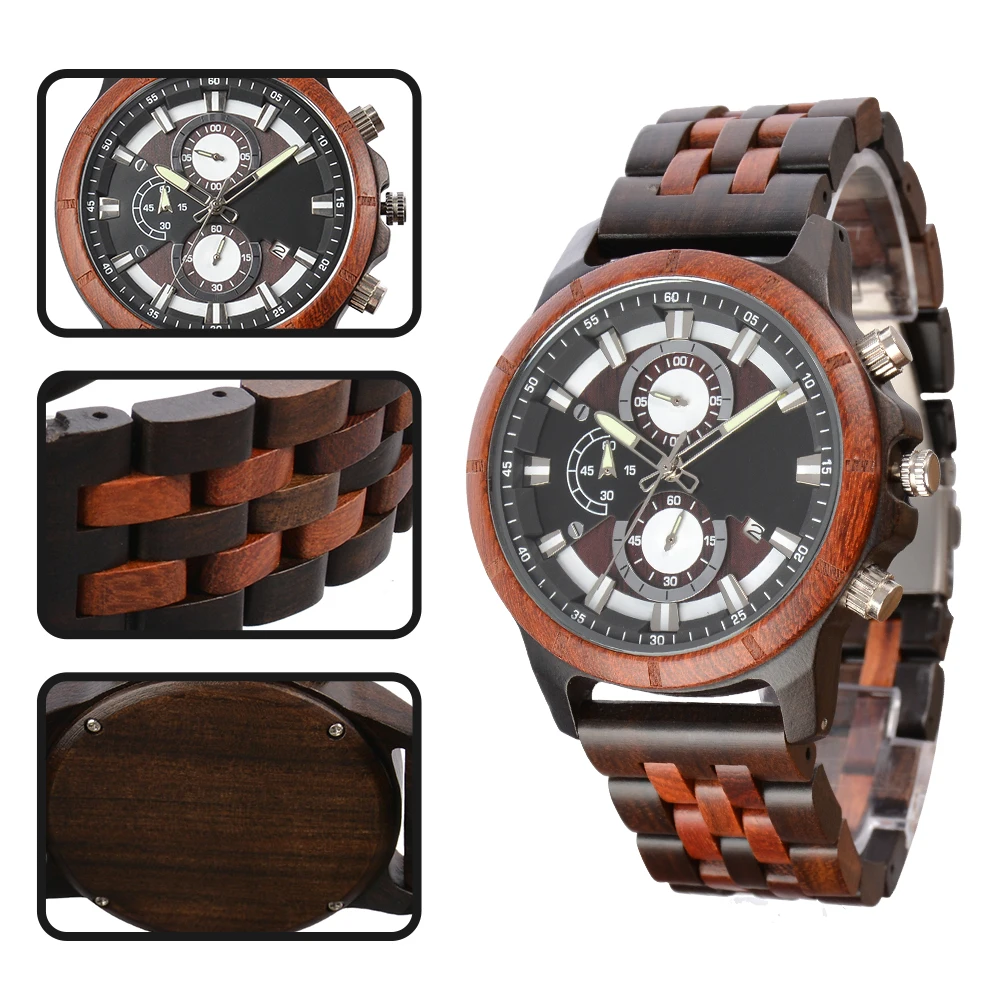 Men's Business Quartz Wood Watch Fashion Luxury Top Brand 2021 New Мужские часы