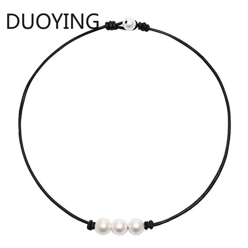 Collar Genuino De Perlas Blancas De Agua Dulce Con Cierre