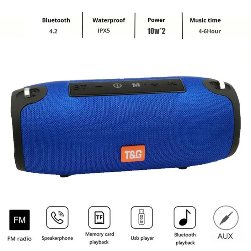 

20W Bluetooth Speaker Portable Column Speaker Bluetooth Soundbar Music Player Boom Box with FM Radio AUX For Computer Subwoofer