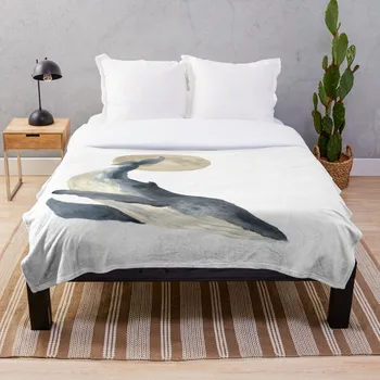 

Whale Watercolor Throw Blanket Soft Sherpa Blanket Bed Sheet Single Knee Blanket Office Nap Blanket