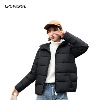 

Cotton Women Short Paragraph 2019 Winter Slim Wild Down Jacket Printed Hooded Stylish Womens Winter Parka Plus Size Down Parka
