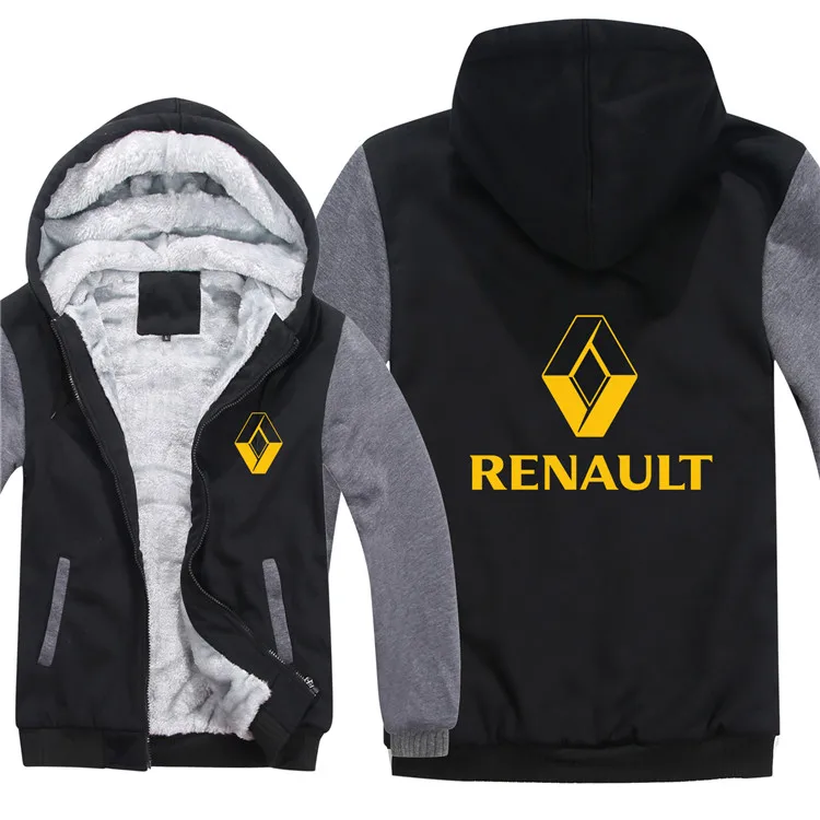Толстовки Renault, куртка с капюшоном, Зимний пуловер для мужчин, унисекс, повседневная шерстяная подкладка, флисовое мужское пальто, толстовки Renault
