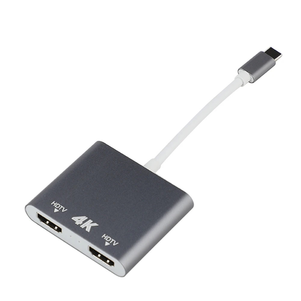  Type C HDMI Adapter 4K USB C to Dual HDMI USB 3.0 PD Charge Port USB-C Converter Cable for MacBook 