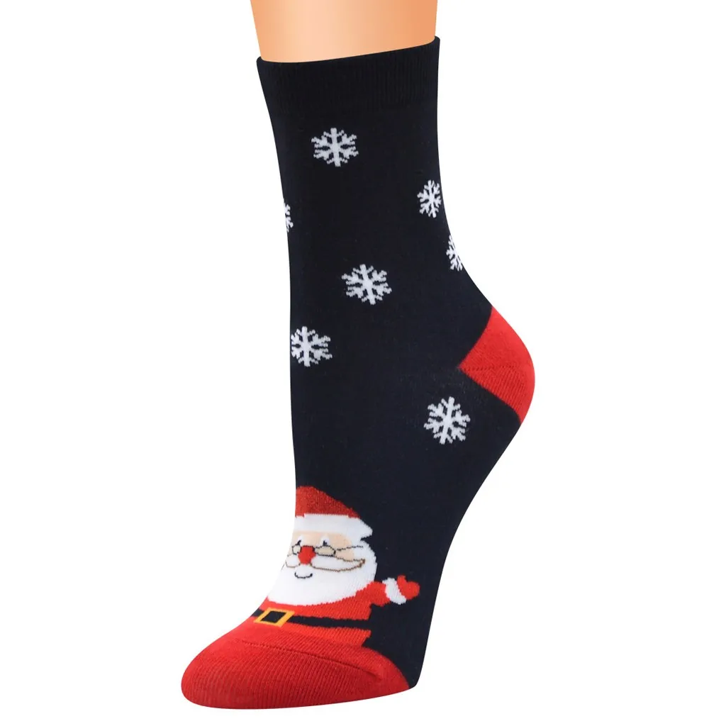 Рождественские носки женские Забавные милые зимние женские нескользящие носки-Тапочки хлопковые индивидуальные носки 102#3