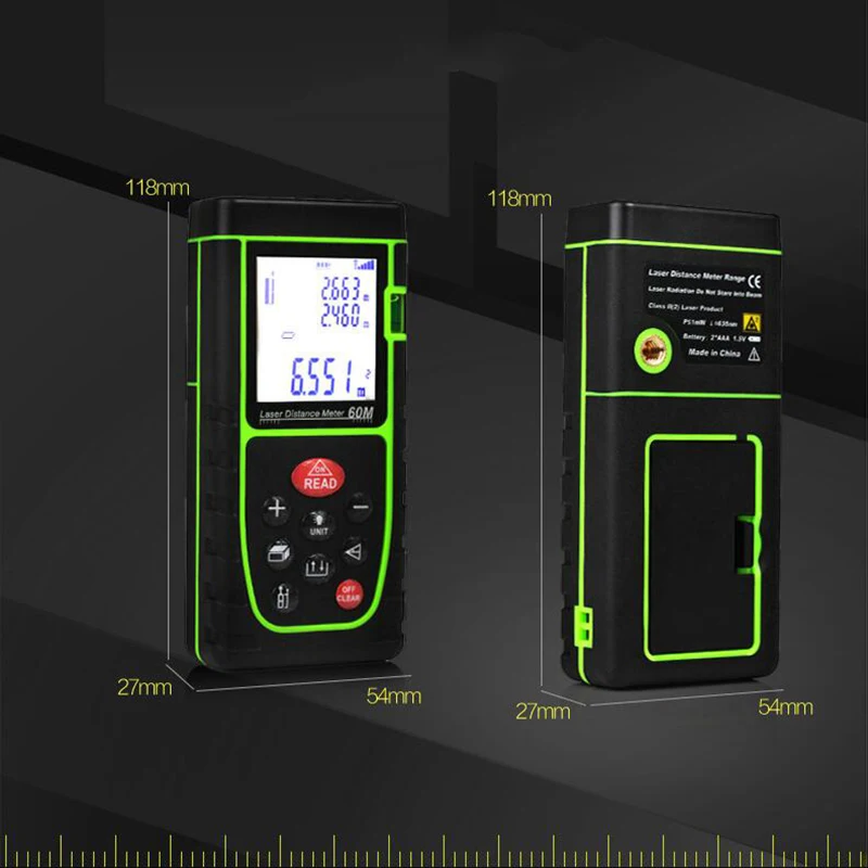 Лазерный дальномер 40M60M80M100M ручной дальномер электронный анализ измерительный инструмент цифровой Диапазон измерительный инструмент