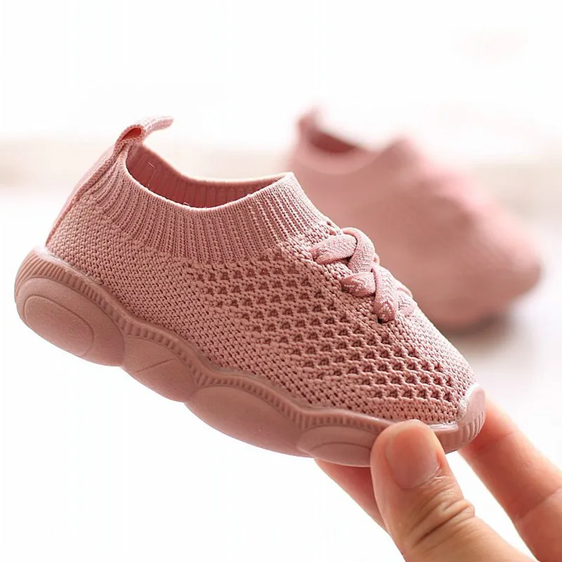 Детская обувь; Новинка года; обувь для маленьких мальчиков 1-2 лет; детская обувь с мягкой подошвой для девочек; детская дышащая сетчатая обувь - Цвет: Розовый