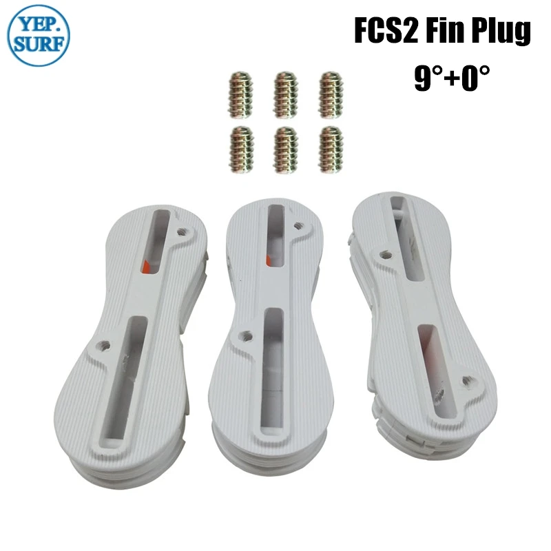 

SUP Board Surfing FCS2 Fin Plug White Plastic Surf Fusion 9+0 Degree Fin Plug 3pcs per set Surfboard fin box