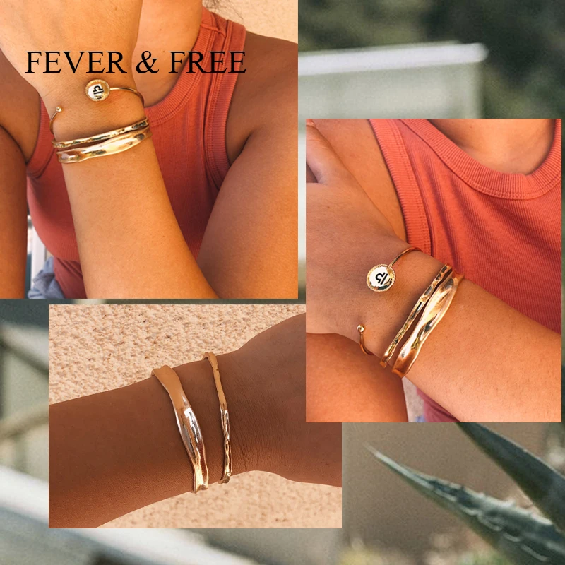 Fever & Free тренд круглый знак зодиака 12 Созвездие Браслеты Шарм блестящий золотой