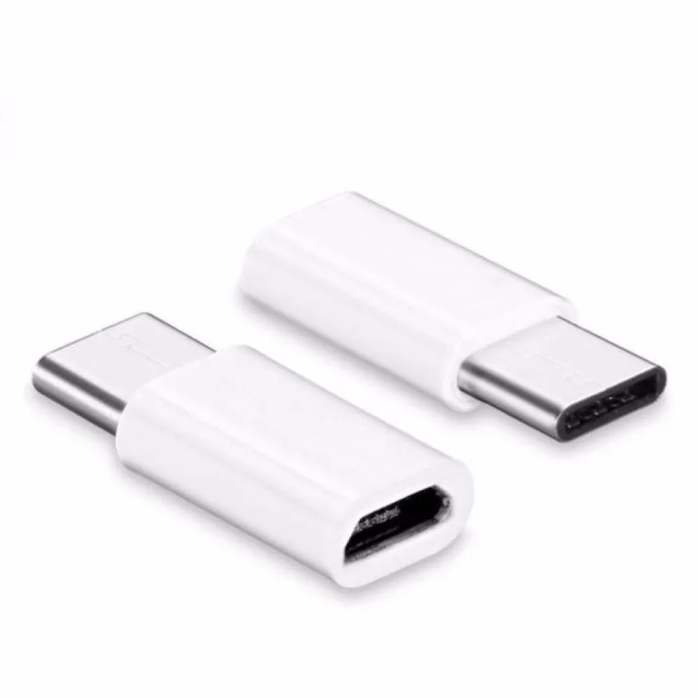 5/1PCS держатель мобильного телефона адаптер кабель с разъемами микро-usbи USB C адаптер разъем Microusb для huawei Xiaomi samsung Galaxy A7 адаптер Тип USB C - Цвет: Белый