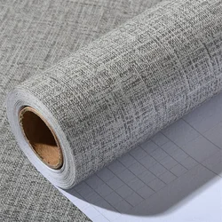 Vinyl Linen Textured Self Adhesive Wallpaper Furniture Renovation Waterproof  For Living Room Bedroom Home Decora Modern