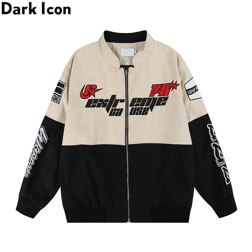 Dark Icon chaqueta con de Color para hombre, de moto, otoño|Chaquetas| - AliExpress
