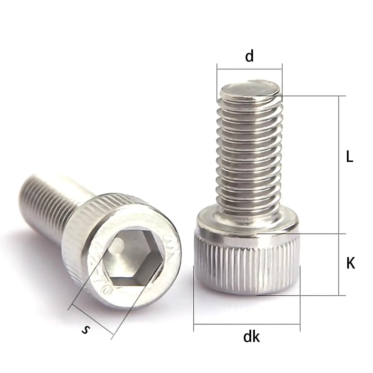 M3 m4 m5 m6 m8 304 a2 din912 hexágono de aço inoxidável sextavar soquete cabeça parafuso allen l = 4-60mm