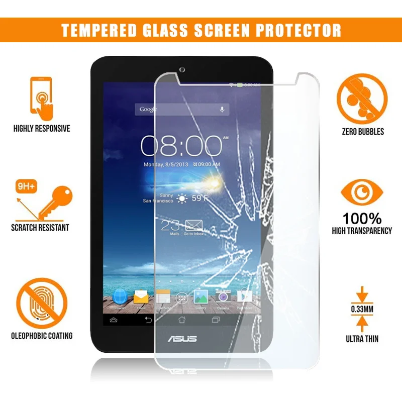 

Для Asus MEMO Pad 8 Me181C планшет закаленное стекло Защита экрана устойчивость к царапинам против отпечатков пальцев HD Прозрачная пленка защитный чехол