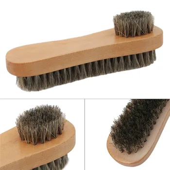 

Mane Shoe Brush Wooden Handle Shoes Shine Polish Bristle Horse Hair Buffing Brush Home Cleaning Brush