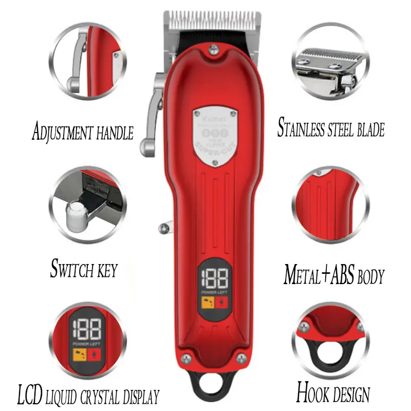 Kemei 802 Barber Shop Cord Cordless Hair Clipper Professional Hair Trimmer For Men 10w Precision Haircut Machine Rechargeable - Hair Clippers - AliExpress