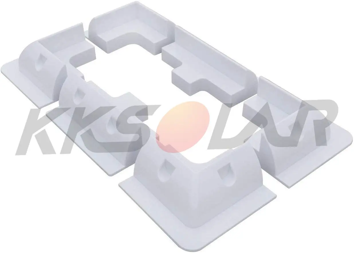 Монтажный кронштейн для солнечной панели белый прямоугольный угловой из АБС