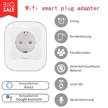 

Smart Home Power Outlet Wifi Smart Plug APP Intelligent Remote Control Sync Plug ,for Amazon Alexa Google Voice Control Plug