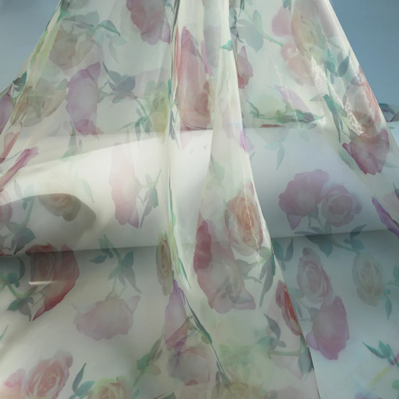 Роза дизайн свадебное платье жесткая ткань Прозрачный полиэстер органза