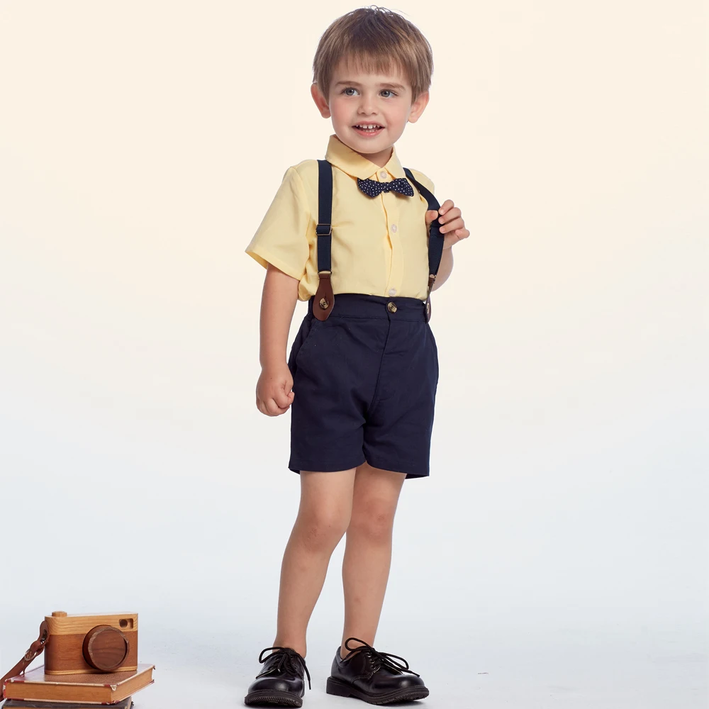 Top And Top Toddler Boys Clothing Set Gentleman Suit Kids Short Sleeve Bow Tie Shirt Suspenders Shorts Casual Baby Boy Clothes Clothing Sets Aliexpress