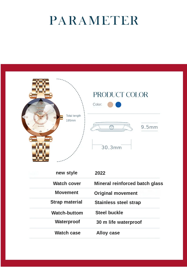 2022 moda relógios para senhoras de luxo