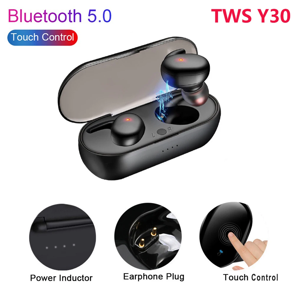 TWS Y30 Bluetooth 5 0 с сенсорным управлением Спортивная гарнитура беспроводные наушники