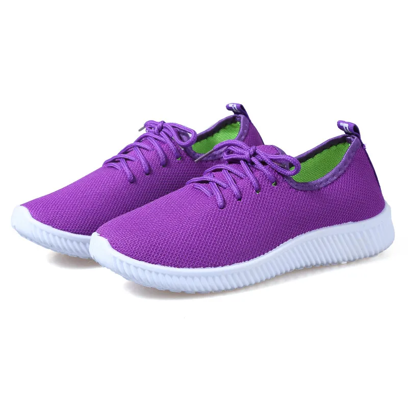 Women Sneakers Outdoor Solid Round Toe Breathable Loafers Soft Leisure Flat Running Shoes Sports Shoes Light Bottom Shoes#1007