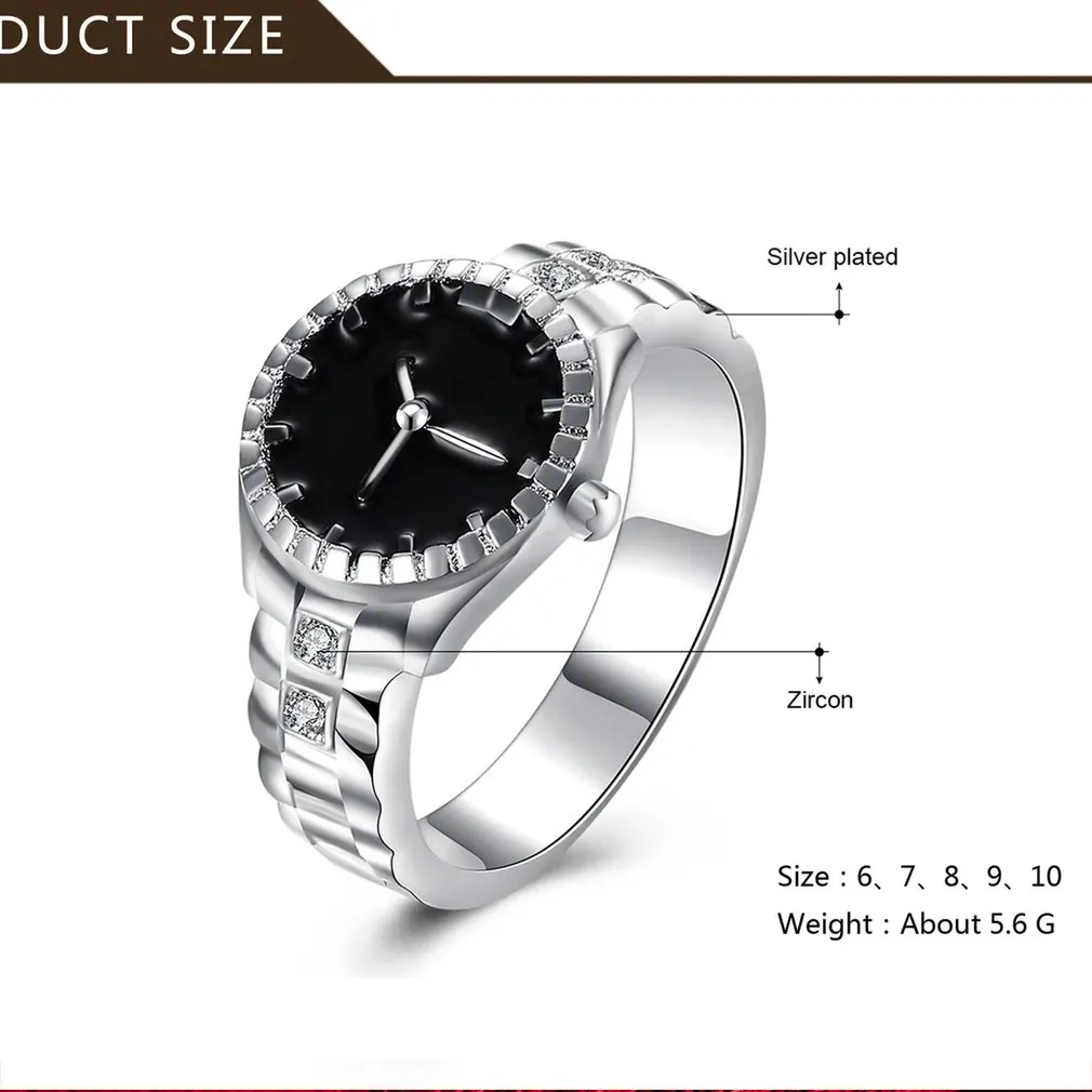Корейский стиль часы кольцо с кварцевые часы женские кольца мода классический флип палец европейский и американский посеребренные ювелирные изделия