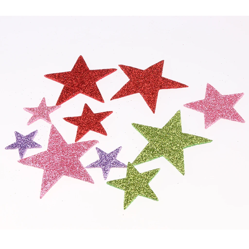 1 Pack Colorful Self Adhesive Star Shape Foam Glitter Stickers for Home Kindergarten Classroom Kids DIY Craft Projects