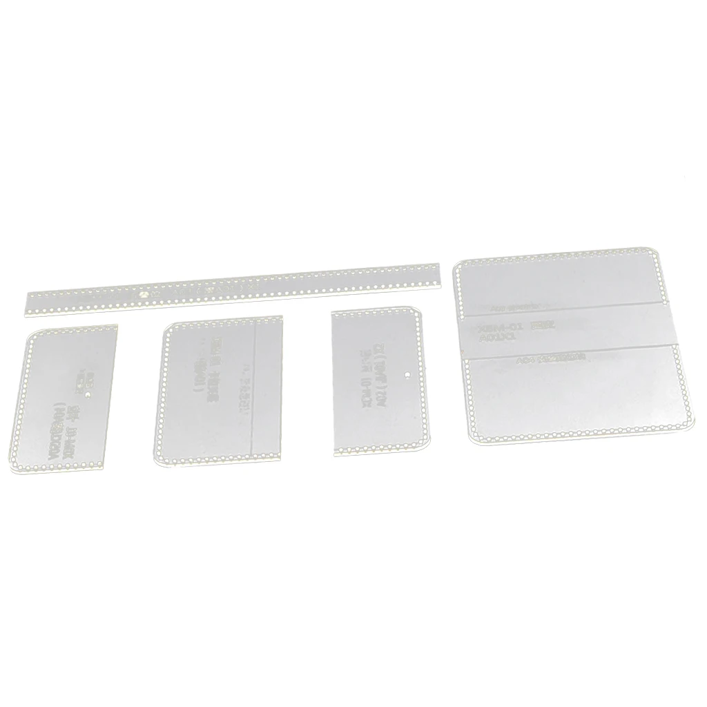 Handbag Acrylic Template Wallet Leather Pattern Acrylic Leather Templates for Bags, 5 Pieces