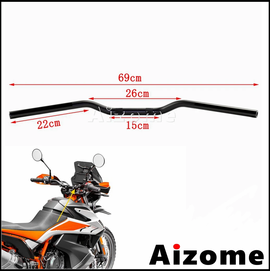 7/8" 22mm Motorcycle Flat Handlebar Bar For Honda Yamaha Ducati Suzuki