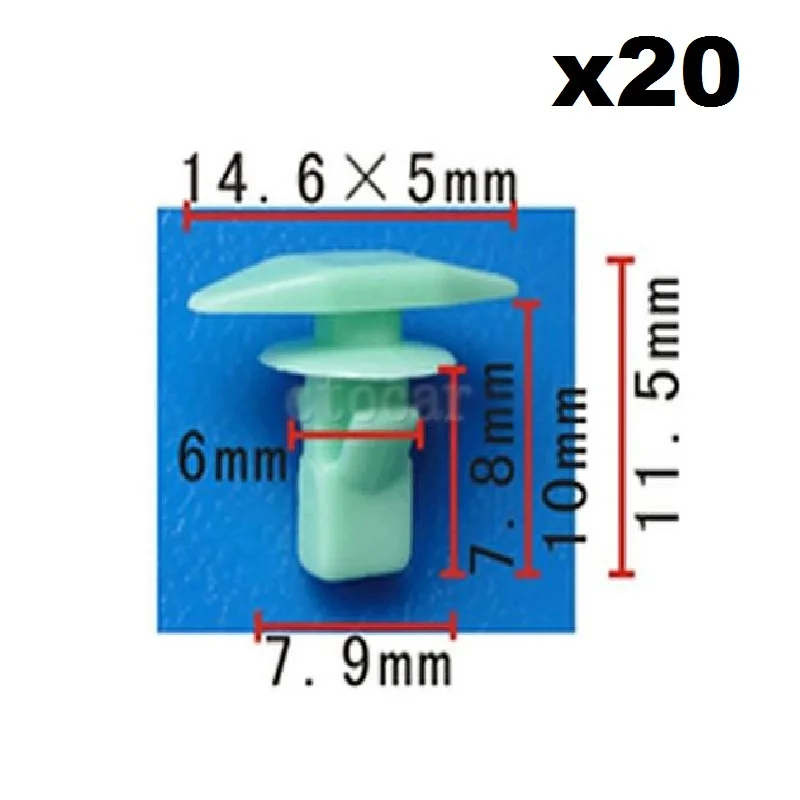 20pcs OEM Nylon For Honda Weatherstrip Fastener Rivet Retainer Clip 91568-SR2-003 For Odyssey 1995-On Door Seal Strip Glue Nail