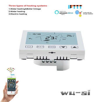 

16A electric heating WIFI thermostat, and Google Assistant connection control,relay outputs 3A water/floor heating optional