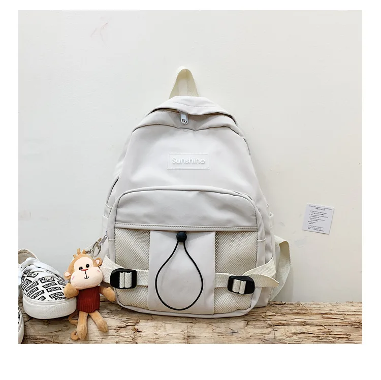 Stylish Backpacks luxury Backpack Women Large Capacity Solid Color Oxford Waterproof School Bag Travel Doll Pendant Rucksack Bagpack for Teenage Girls cool everyday backpacks