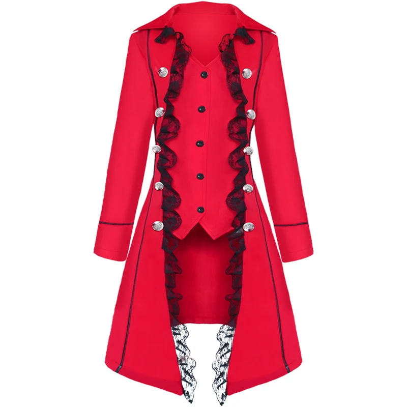 astounding  Women vintage jacket Long Sleeve Three-Breasted Jacket Steampunk retro Irregular female Coat party