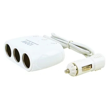 

car charger 120W Car Adapter 3 Socket DC Outlet Power Charger Splitter Extender Cigarette Lighter mechero coche