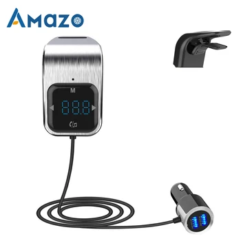 

Metal Car FM Transmitter Bluetooth Wirless AUX MP3 Player FM Modulator Hands-free Adapter With Dual USB Fast Charger
