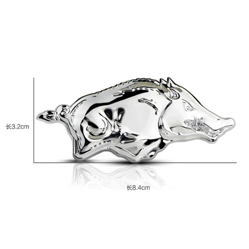Wild Boar Metal Emblem Creative Chrome Wild Pig Badge Car Styling Funny Decorative Sticker