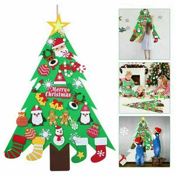 

Kids DIY Felt Christmas Tree Christmas Decoration for Home Navidad 2021 New Year Christmas Ornaments Santa Claus Xmas Tree