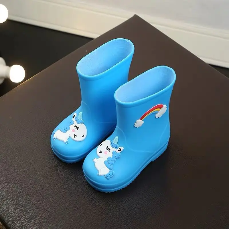 

Childhood Unicorn Boy Rain Boots 1-7 yrs Old Non-slip Student Cute Rainbow Baby Girl Rainboots Child Impermeable Shoes D03245