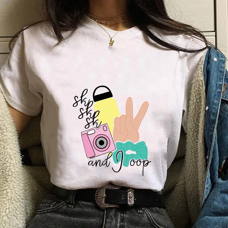 

Women Teen Girl Fashion Casual T Shrit Sksksk And I Oop Letter Printed Vsco Girl Graphic Tee