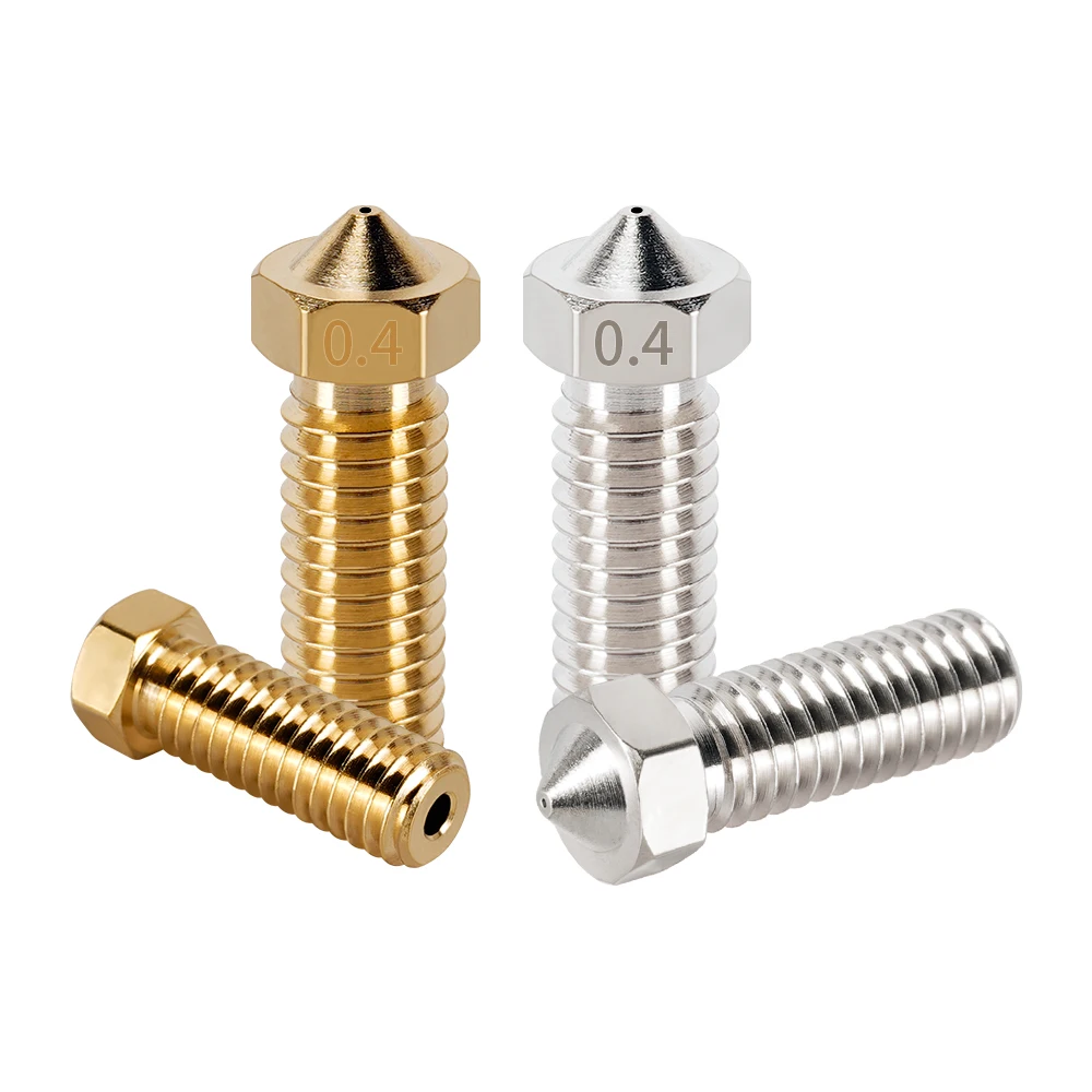 8pcs 3D Printer Volcano Nozzles Stainless Steel Brass Hotend Nozzle 0.2mm-1.2mm 1.75mm for V400 genius Vyper Kobra 3d printer nozzle 3d printer hotend 3d printer parts