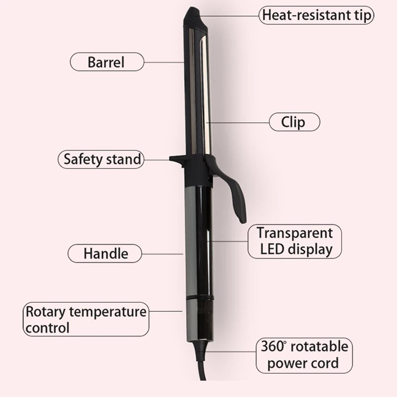 32 мм Профессиональные вращающиеся щипцы для завивки волос Nano titanium с светодиодный дисплеем температуры