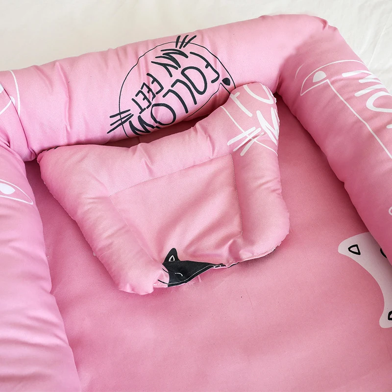 Cotton Baby Bed with Mosquito Net Portable Bionic Bed Removable Bed Folding Mosquito Net Bed