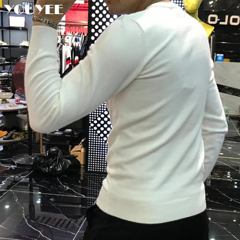 Men's Causal Christmas Pullover  Embroidery Printed Knitted Jumper Trend Sweaters Slim Fit High-Quality Winter New Male Clothes 3
