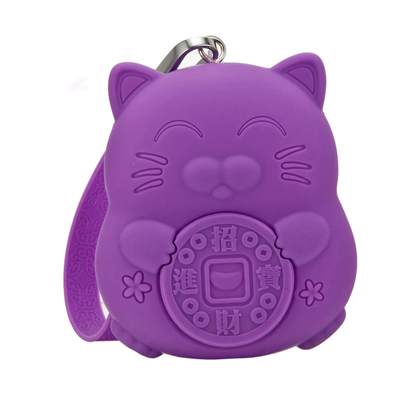 Lucky Cat Обувь для девочек силиконовые портмоне изменить кошелек Для женщин Для мужчин ключ кошелек для монет мешок Для детей рождественские подарки сумка для хранения - Цвет: purple