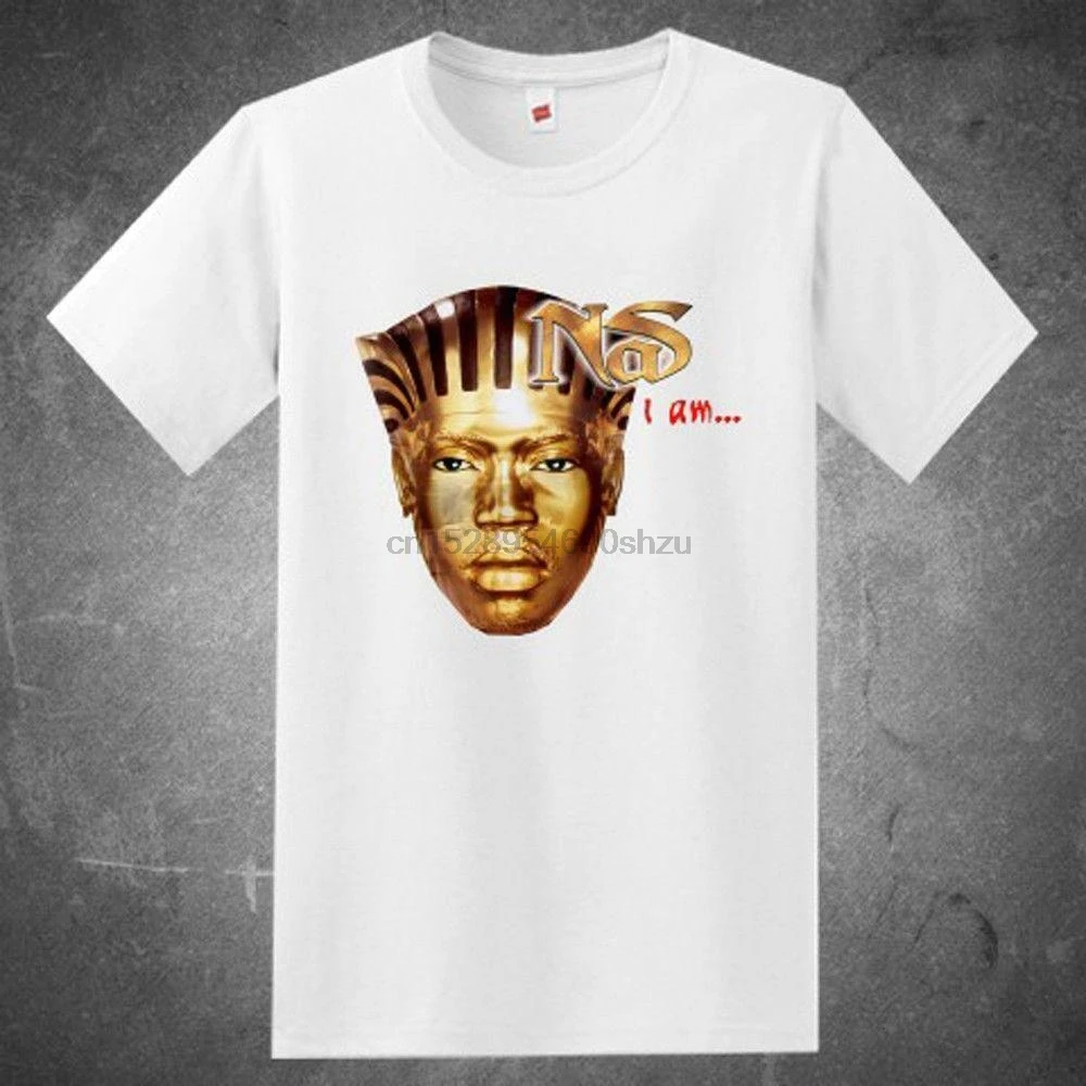 NEW NAS I AM CLASSIC HIP HOP MENS WHITE USA SIZE T-SHIRT S M L XL 2XL XXXL ZM1 | Мужская одежда