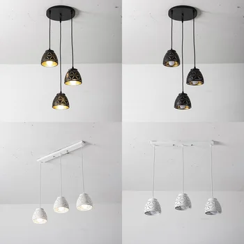 

CHJJLL Black or White Chandelier pendant lamp Round or Long Led Pendant Lighting for Cafe shop housing hotel so beautiful