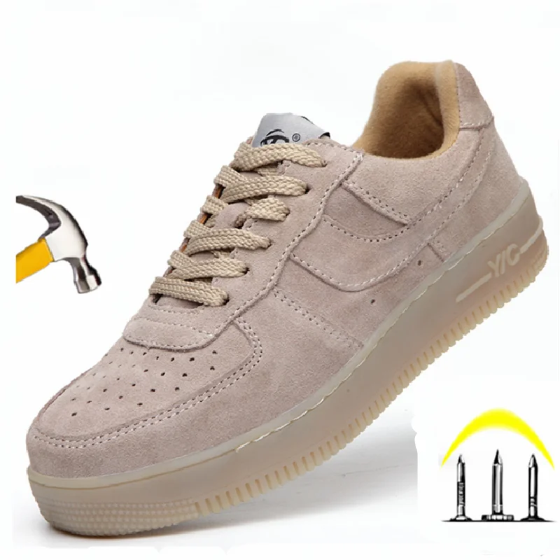 Unisex Classic Brand High and Low 1 Sneakers Steel Toe Cap Work Safety Shoes Men Breathable Non-slip Retro Boots Women | Обувь