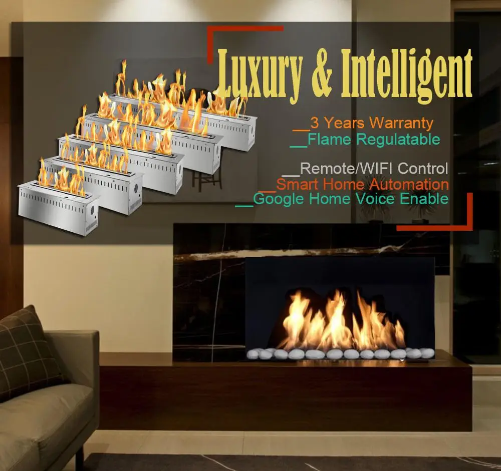 

hot sale 30 inch see through fireplace insert modern decorative fireplace with remote